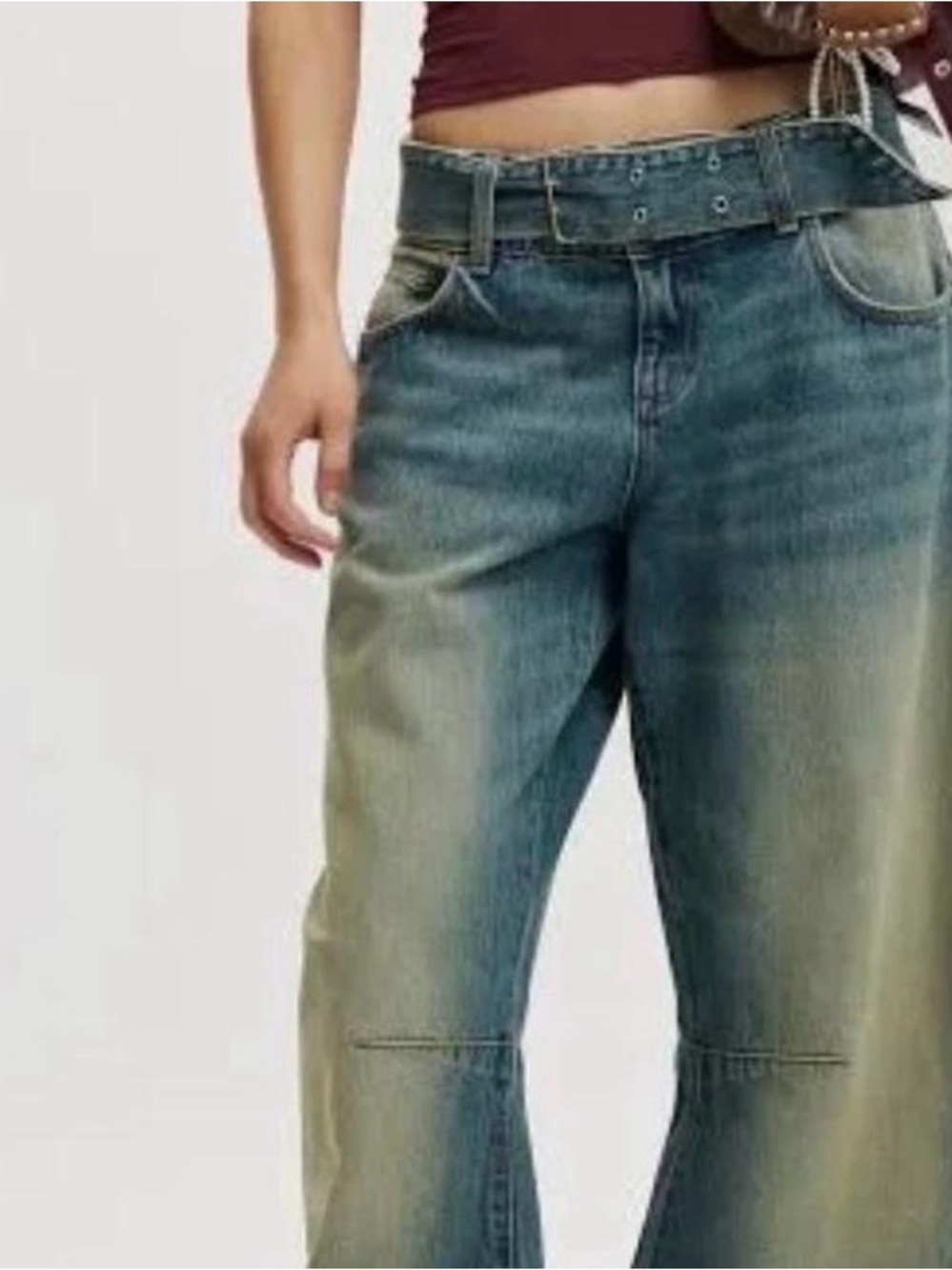 Cotton On Women's Boyfriend Jeans in Faded Blue-Green